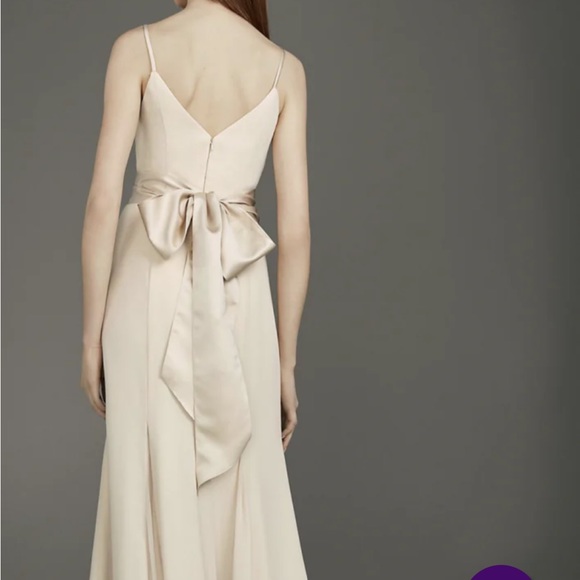 David’s Bridal V-Neck Crepe Mermaid Bridesmaids Dress VW360489 in Navy Blue NWT - Picture 8 of 8